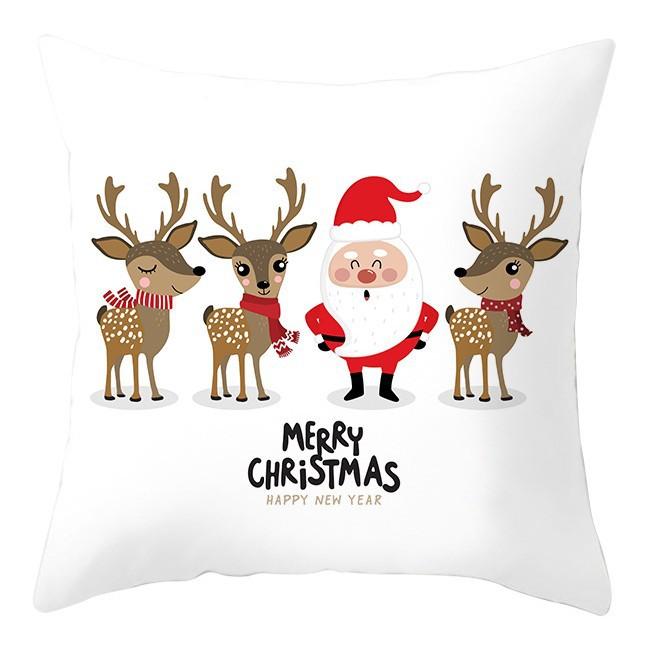 Cartoon Christmas Dog Car Pattern Pillow Case Festive Home Decoration Office Car Cushion Pillow Case