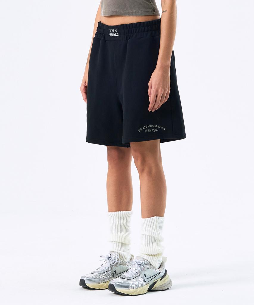 HDEX Women'S Wide Waist Shorts (Black)