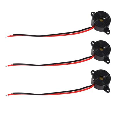 3 Stück Piezoelektrischer Summer Aktiver Ton Gleichstrombetrieben Elektronischer Summer 23 mm Ø 12 mm H 100 L