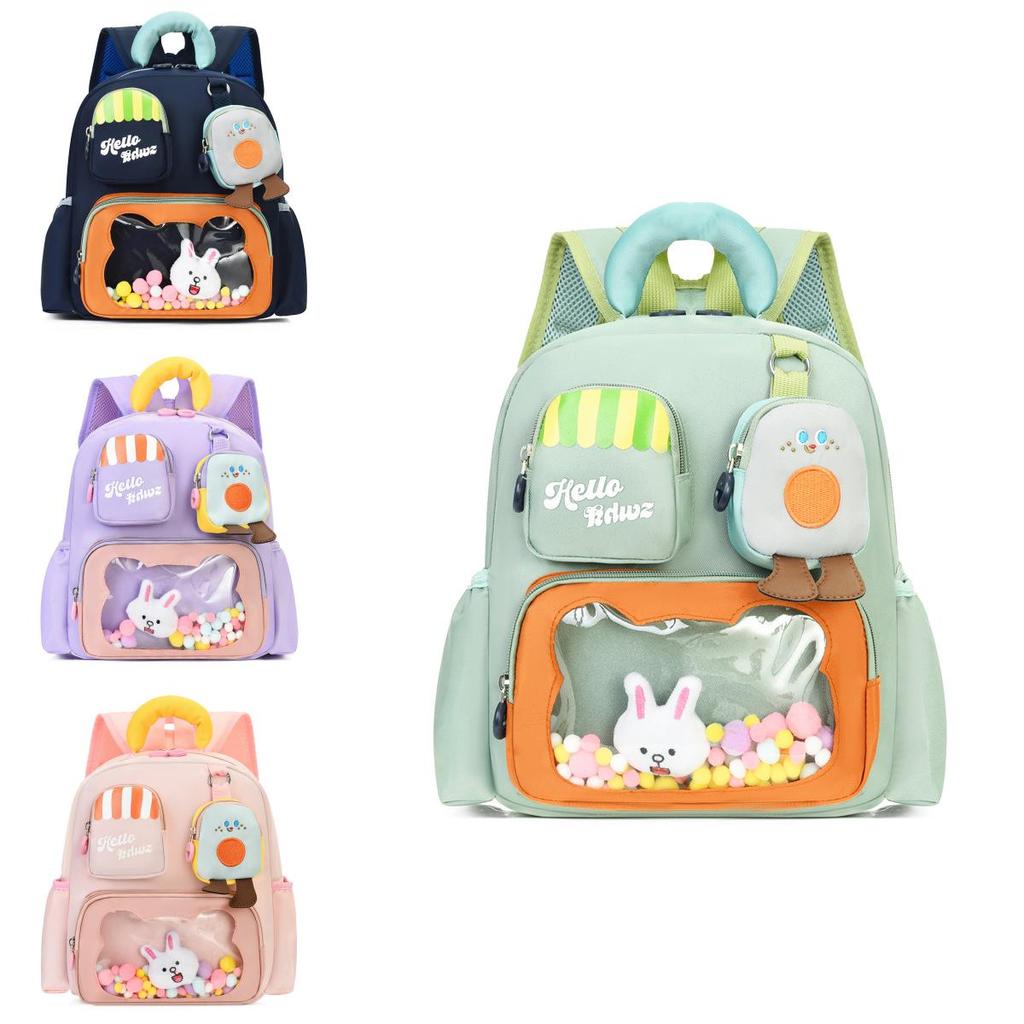 Letter Cartoon Childrens Nylon School Backpack For Kindergarten Kids