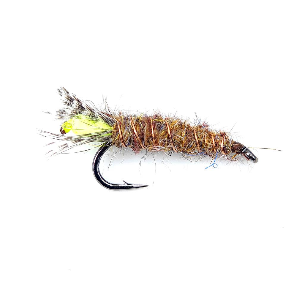 Stone Moth Shell Larva Bait: White Egret Fly LY082-083 Fishing Lure