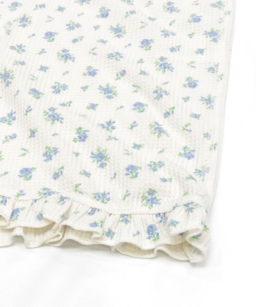 Morgan Waffle Flower Camisole Frill Shorts Sax J.E. & 3-Piece Set,