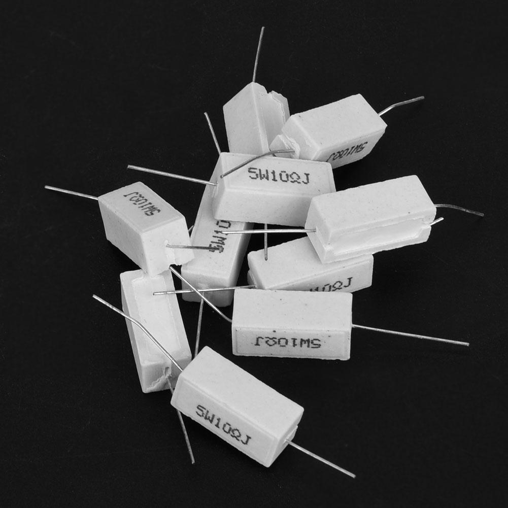 10Pcs Cement Resistor Power Resistance 5percent  Insulated Electronic Components 5W(10R)