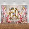 60 Years Old Backdrop Supplies Gold Pink Balloons Glitter Background Banner 60th Birthday Party Decorations Photography Props