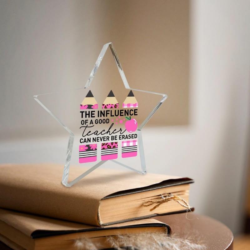 "Influence Teacher" Acrylic Desk Decor - Appreciation Gift for Educators