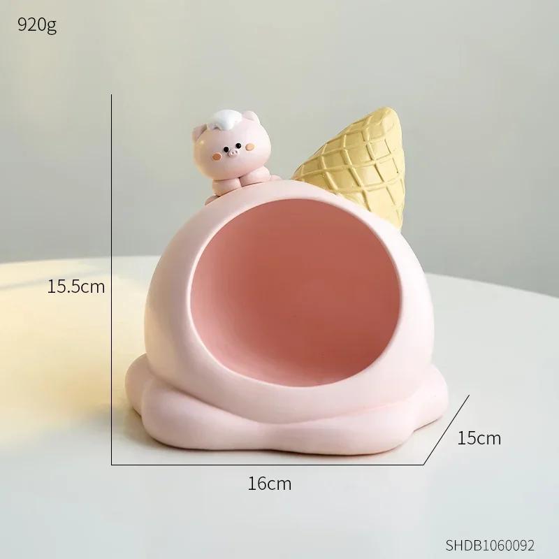 Aesthetic Home Storage Decor Resin Sweet Cone Shape Decor Home Key Shelf Door Shoe Cabinet Storage Home Decoration Storage Box