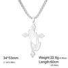 Praying Hand Cross Pendant Necklace Stainless Steel Rosary Christian Faith Jewelry for Men Women Religious Amulet Gifts