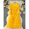 Design Three-Dimensional Ruffles Niche Style Exquisite Dress