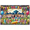 Graduation Celebration Illustration, Multipurpose Banner, Romantic Style, Suitable for Photography and Event Decoration