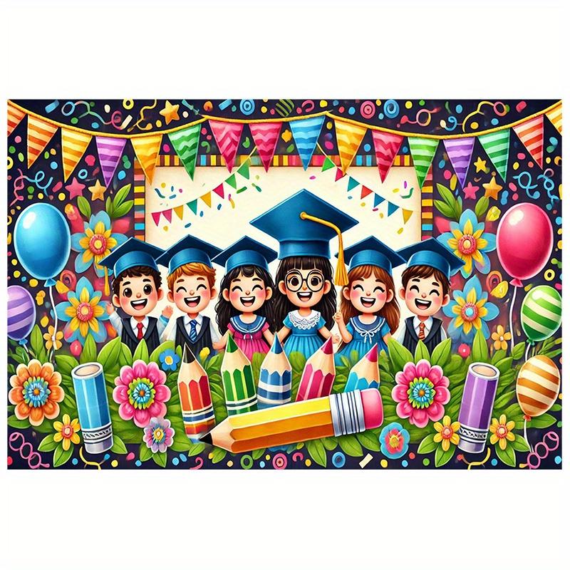 Graduation Celebration Illustration, Multipurpose Banner, Romantic Style, Suitable for Photography and Event Decoration