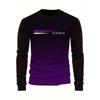 Herren Frühling und Herbst Lässige Mode Locker Große Größe Paris Muster Gedruckter Pullover Langarm Farbverlauf Rundhals Sweatshirt