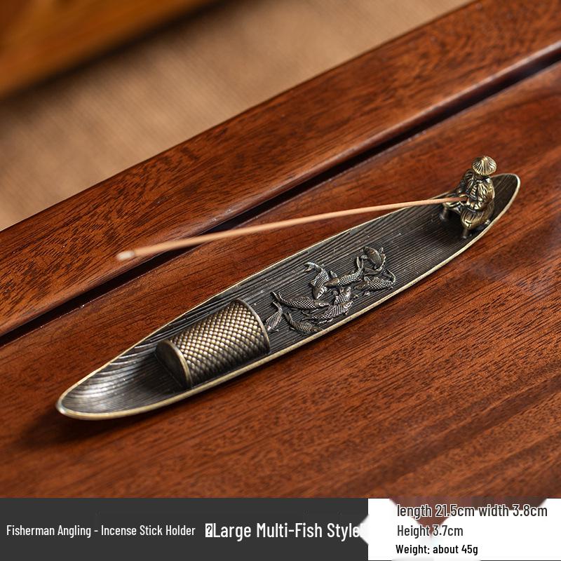 Antique Bodhi Leaf Incense Holder - Japanese-Inspired Aromatherapy Stand