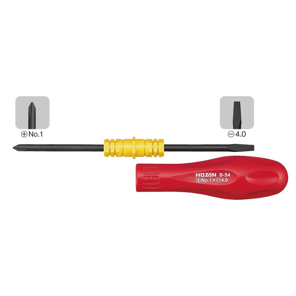HOZAN Interchangeable Screwdriver Set, Ideal for Car Tools, Value Pack of 3, Includes Chuck Case, D-44