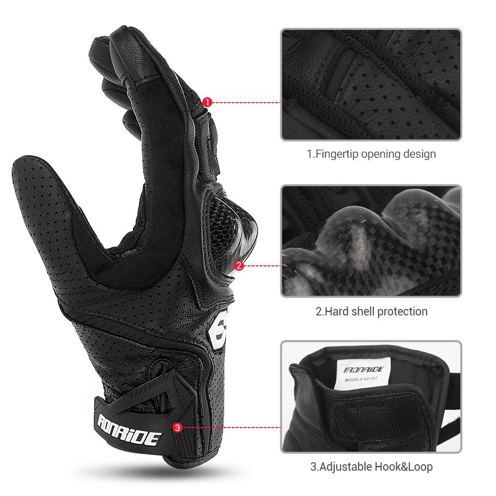 Men Leather Gloves Summer Breathable Motorcycle Racing Gloves Motorbike Guantes Moto Motocross Cycling Gloves Protective