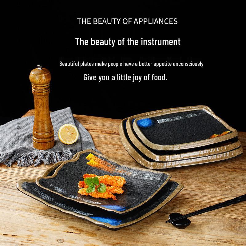 Melamine Sushi & Yakiniku Plate: Japanese Restaurant Tableware for BBQ & Hot Pot