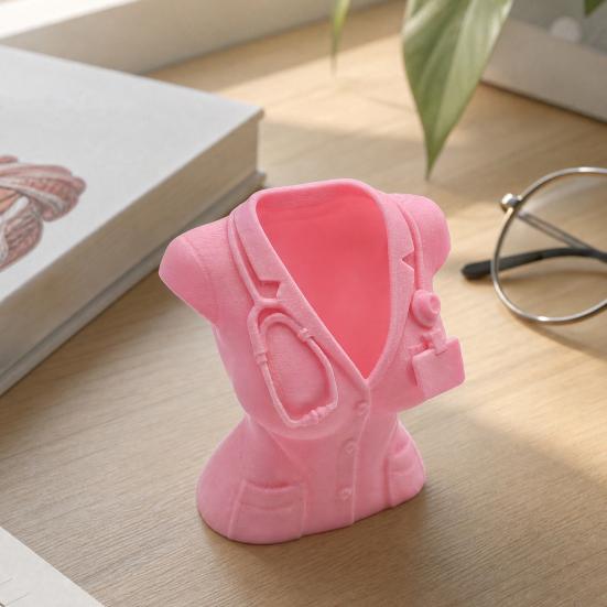 Nurse Uniform Pen Holder 3D Printed Medical Theme Desk Organizer for Pens Makeup