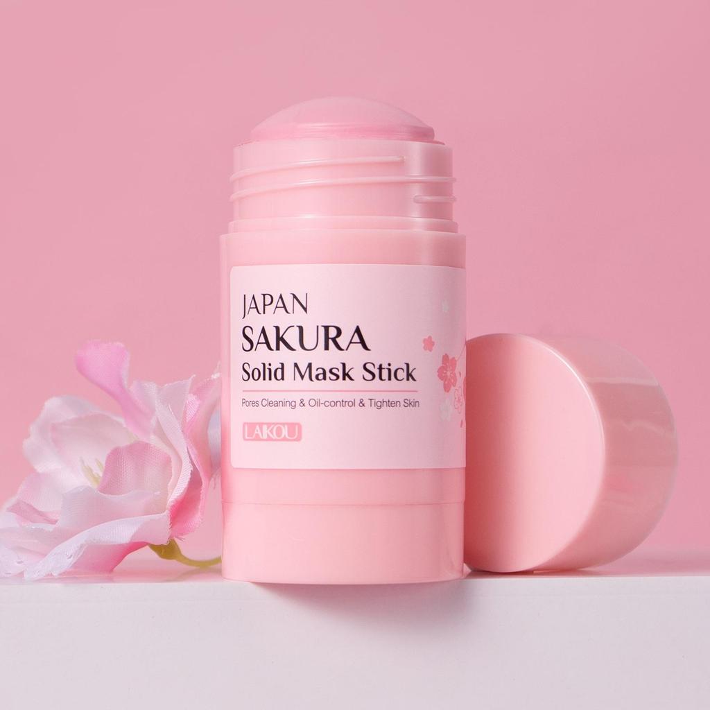 Sakura Mascarilla Facial en Barra de Barro Sólido Reduce Poros de Puntos Negros Control de Grasa Hidratante Limpiador Facial Facial 45g