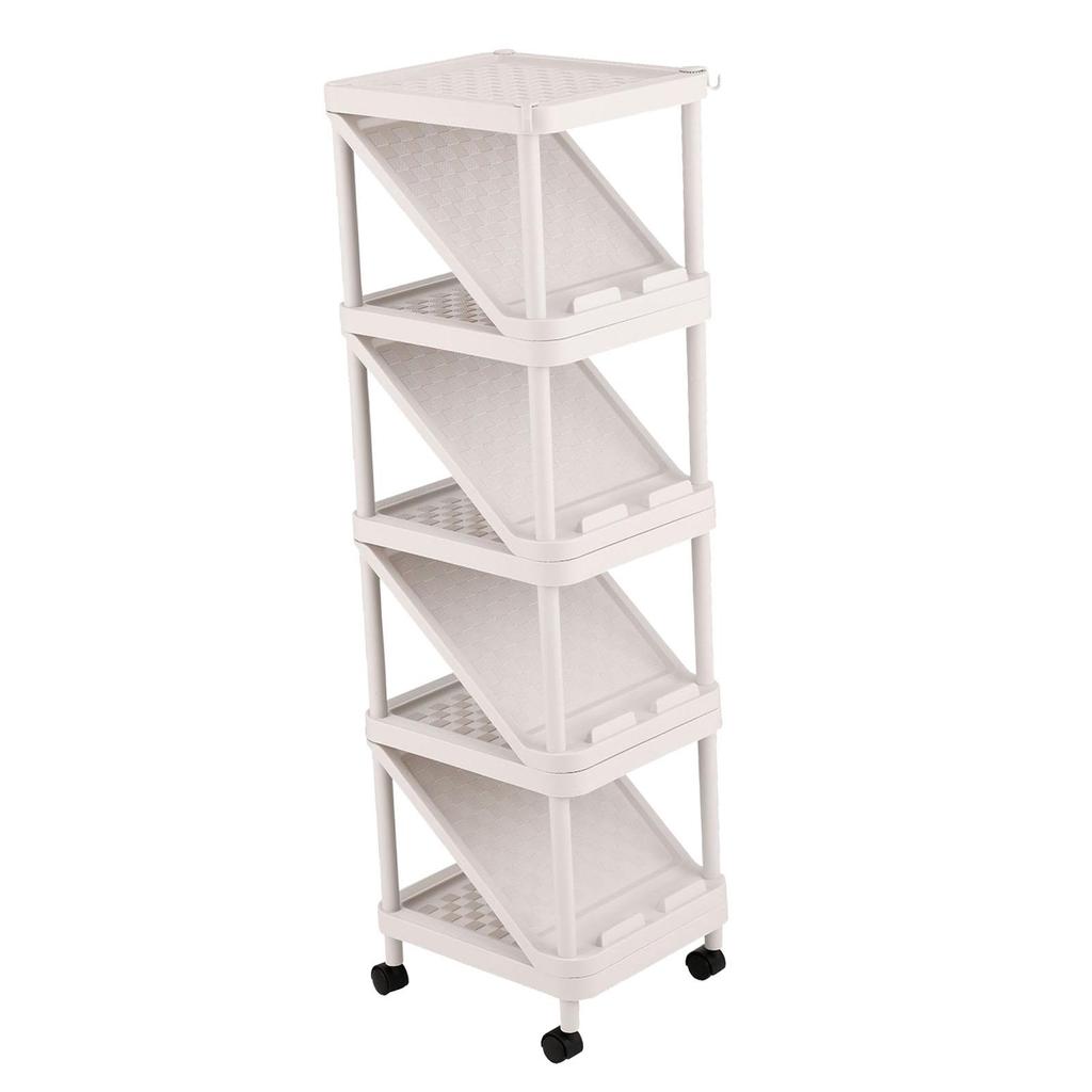 Shoe Cabinet 9 Layers Saving Space Hanger for Front Door Corner Hallway White
