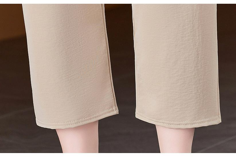 2026 Ice Silk Summer Pants: Lightweight, Versatile, Straight-Leg, Nine-Tenths Length for Middle-Aged and Elderly Women