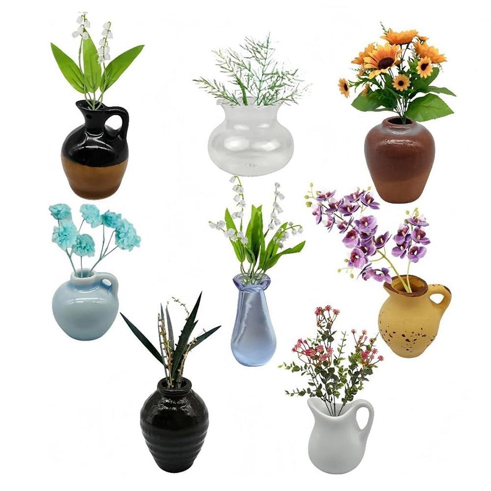 24 Style Mini Ceramics Vase Fridge Magnet DIY 3D Vase Creative Message Magnets Sticker for Air Conditioners Fridge Decorations