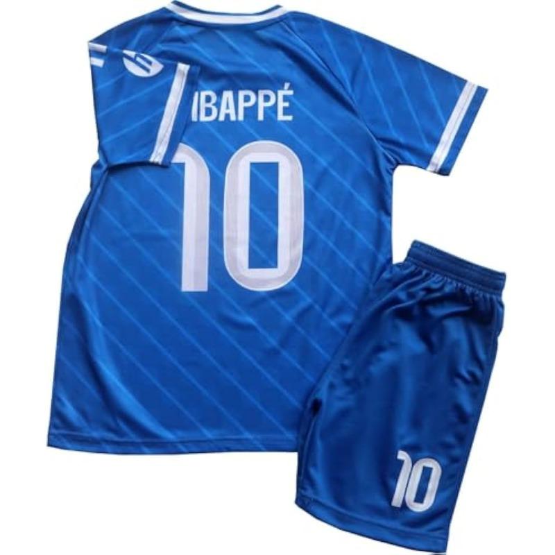 Mbape 10 Jersey Kids Soccer Jersey Set with Shorts Youth Football Kit for Boy 100