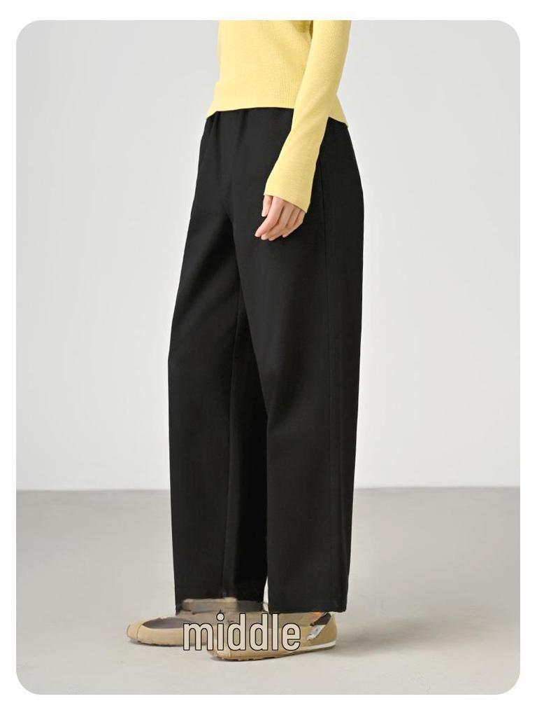 ABOUTSEA Women's Tencel Cotton Wide-Leg Spring Pants, Casual Nine-Point Design.