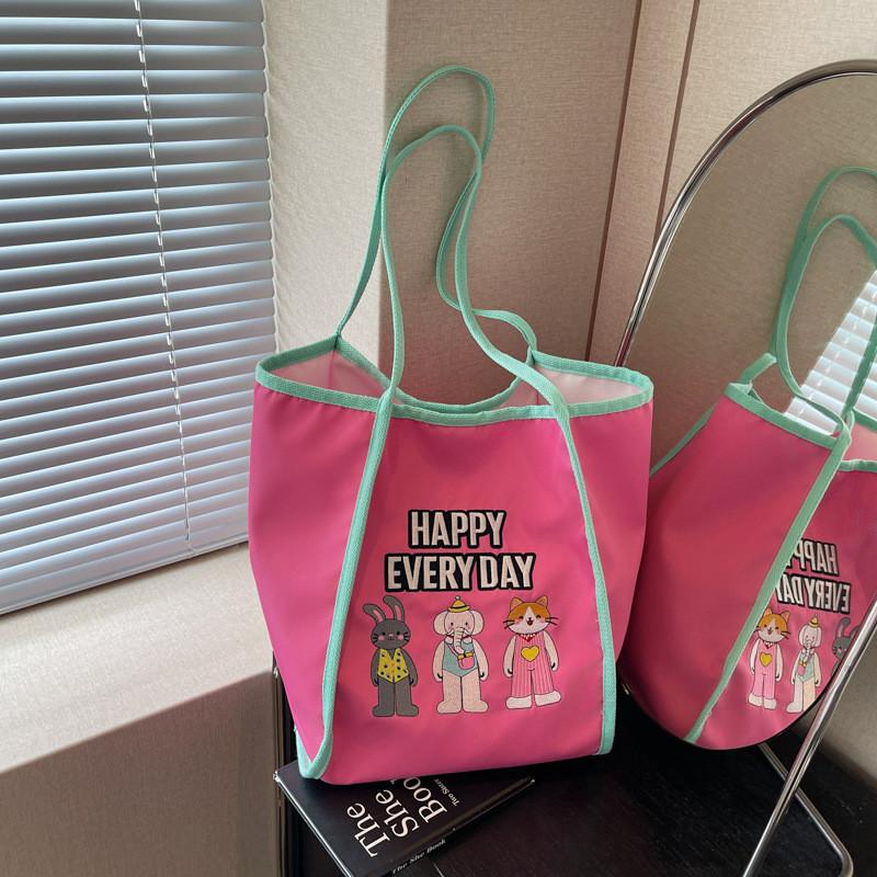 Day Every Happy Letter Large Embroidery Tote Bag Shopping Bag For Daily Use