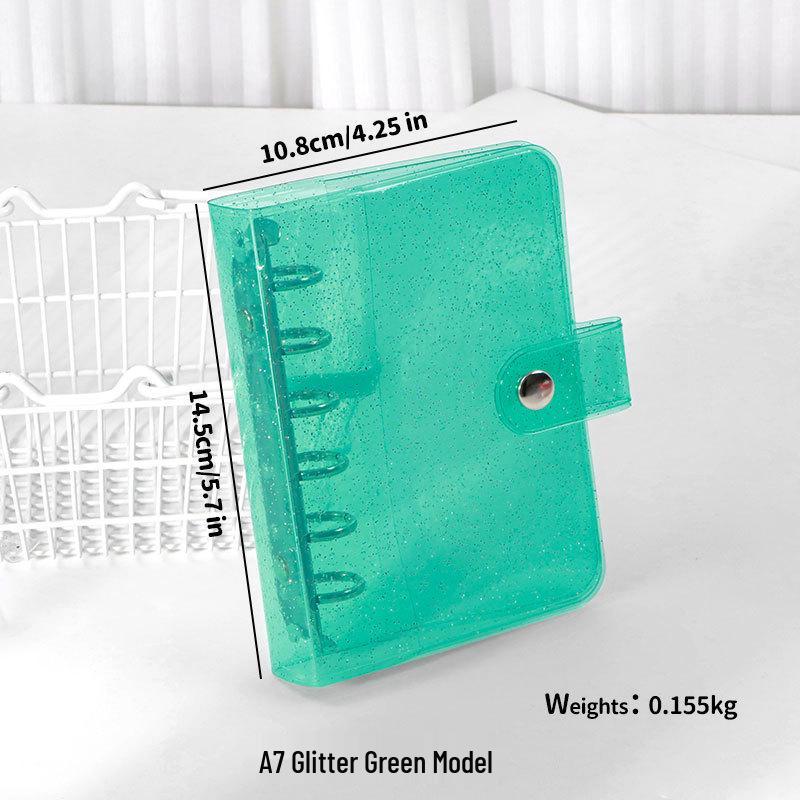 Creative Laser Stars A7 Snap Binder – Transparent 6-Hole Planner Cover