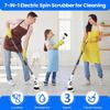 Electric Spin Scrubber, Cordless Power Shower Scrubber with 7 Scrub Brush, 3 Speeds, Adjustable Extension Handle, IPX7 Waterproof Electric Cleaning