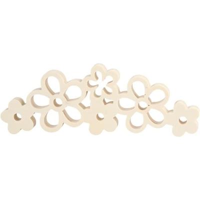 Wooden Flowers - 10 X 30 Cm - White - Light Wood - Mixed