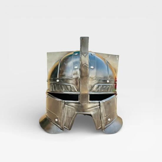 

Medieval Dwarf Warrior Helmet, Steel Armor for LARP, Cosplay Display