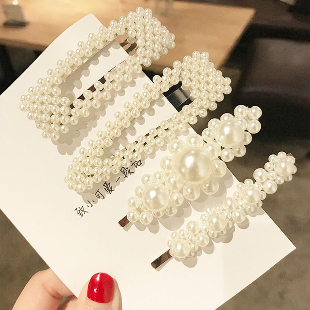 5 Pieces Pearl Hairpin Women's Fashion Soft Pearl Hairpin Hair Stick Girl Hair Clip Hair Clip Set Hair Accessories Jewellery