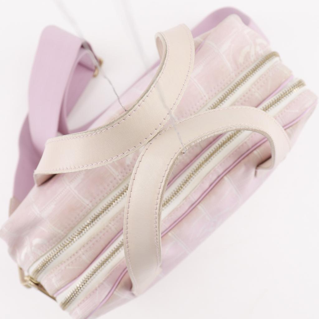 Chanel 2WAYShoulder Handbag A15970 New Travel Line Pink Nylon Canvas Women Used