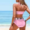 Women's Halter Complex Pattern Print Bikini Tankini Swimsuit