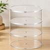 Clear Acrylic Cylindrical Organizer Compact Round Display Case with Internal Shelves