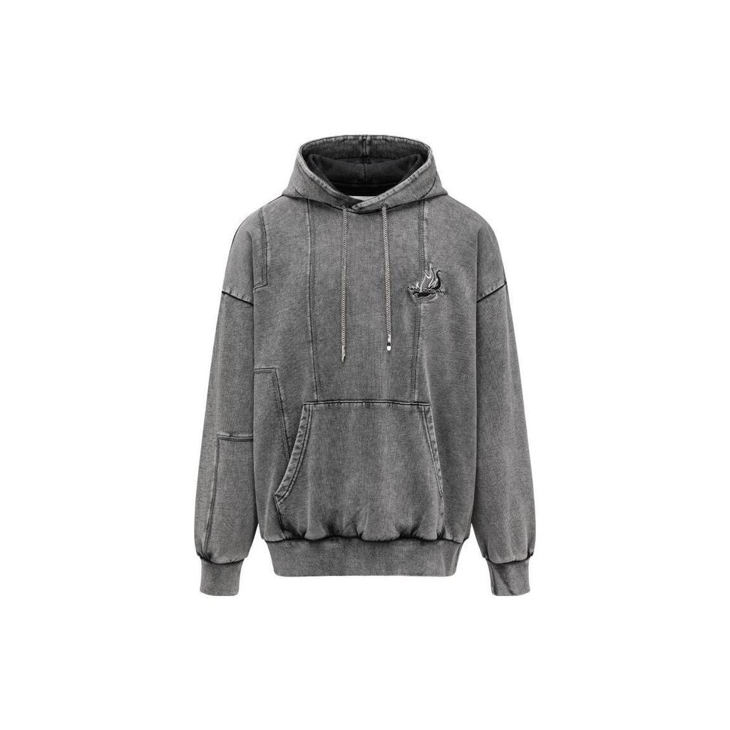 Feng Chen Wang Sweatshirts Men's Gray Hooded Moderate Plus Size FMF16HD04