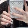 Aurora Hailey Cat Eye Press-On Nails: Short, Simple, Electroplated Nail Art for Students