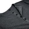 Men Ribbed Knit Henley Neck Short Sleeve Slim Fit T Shirt