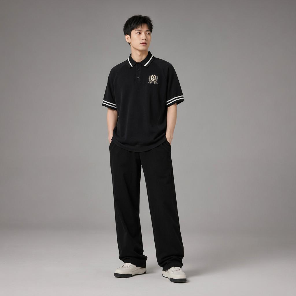Anta Fan Zhendong Series Striped Color Block Short Sleeve Polo Shirt Unisex tops 172628706R-2