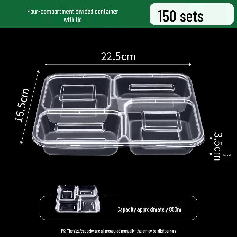 Disposable 4-Compartment Takeout Meal Box