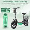 Adults Electric Scooter with Seat, Peak 500W Motor with 36V 15.6AH Battery,14" Tires,32KM/H,50-60KM Range and Dual Disc Brakes,110KG Max Load