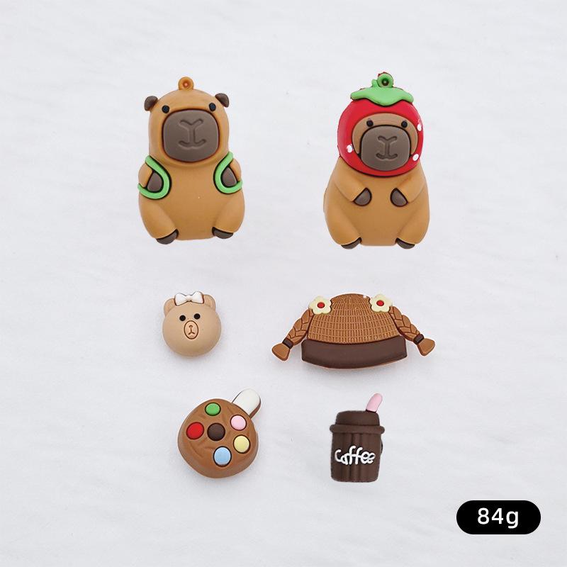 3D Capybara & Strawberry Clog Charms - DIY Detachable Shoe Decorations