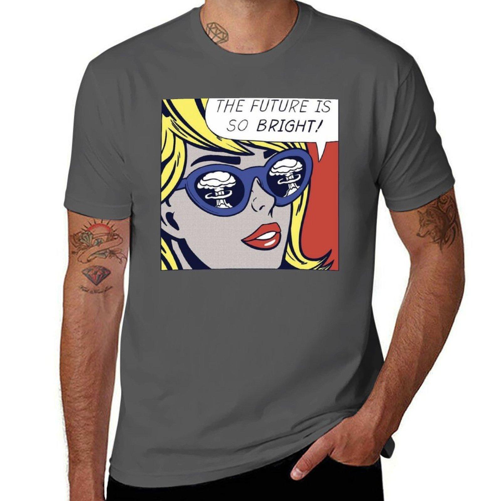 

Roy Lichtenstein Roy Lichtenstein the Futures so bright TShirt Soft Casual Short Sleeve Cotton Tee 4XL