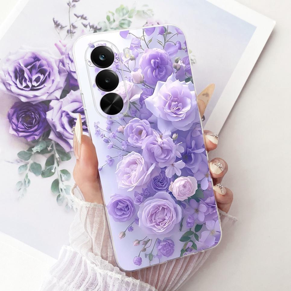 New Fashion Luxury Flower Butterfly Girly Painting Phone Case For Realme P4X RMX5108 Casing Soft Silicone Clear Back Cover