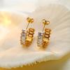 Earrings Spice Girl Personality Fashion Light Luxury 316 Material Design Temperament Advanced Sense Plated Real Gold Earrings
