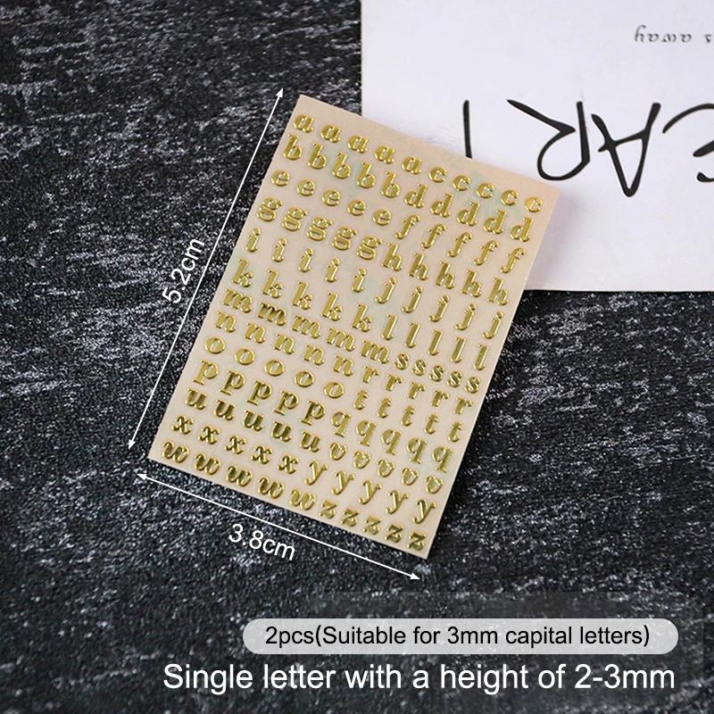 2Pcs Metal 26 Mini Alphabet Decor Stickers Gold Silver Epoxy Resin Filler For Diy Silicone Molds Craft Making Fillings