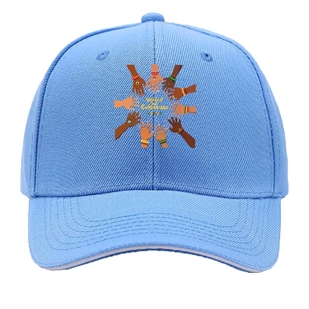 United We Celebrate Diversity Multicultural Hands Circle Graphic Sandwich Baseball Cap Unisex Women Sun Cap Outdoor Workouts Hat