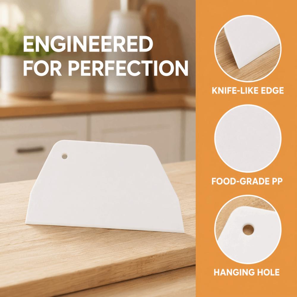 Non-Stick Dough Scraper Food-Contact PP Bench Scraper Dough Cutter Pizza Bread Pastry Making