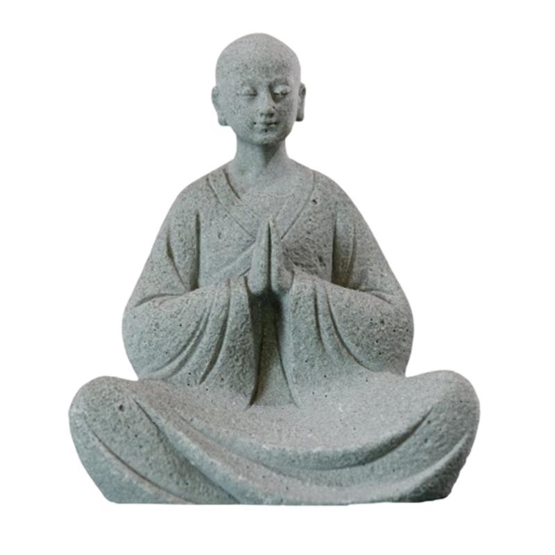 Praying Monk Statue Buddhas Statue Figurines Aquarium Decorations for Garden Outdoor Indoor Ornament Fish Tanks Decors