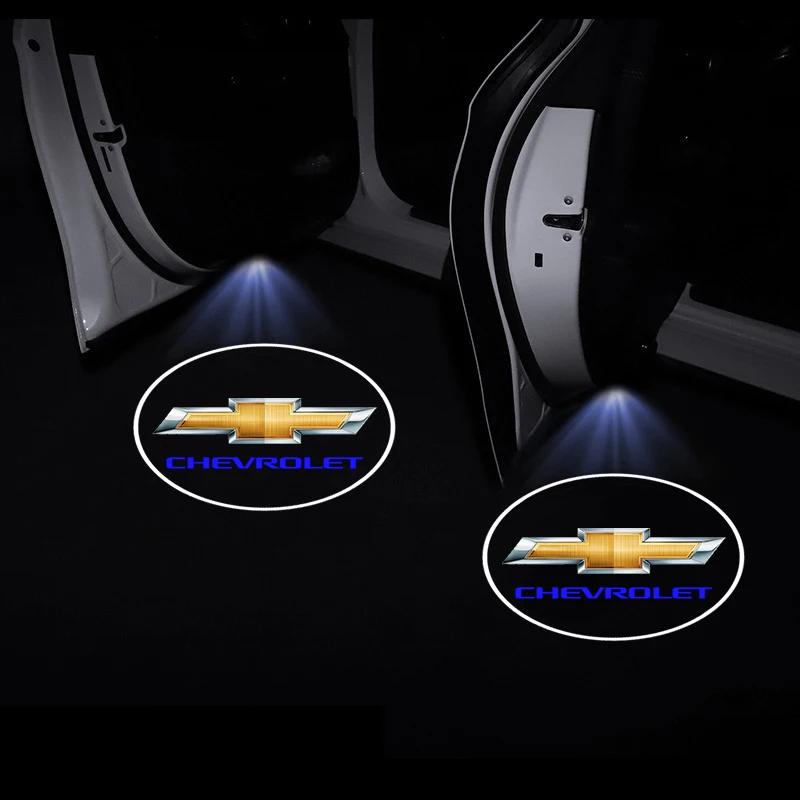 Car Door LED HD Welcome Courtesy Shadow Projector Lamp Car Logo Light For Chevrolet Silverado Impala Malibu Cruze Camaro Blazer